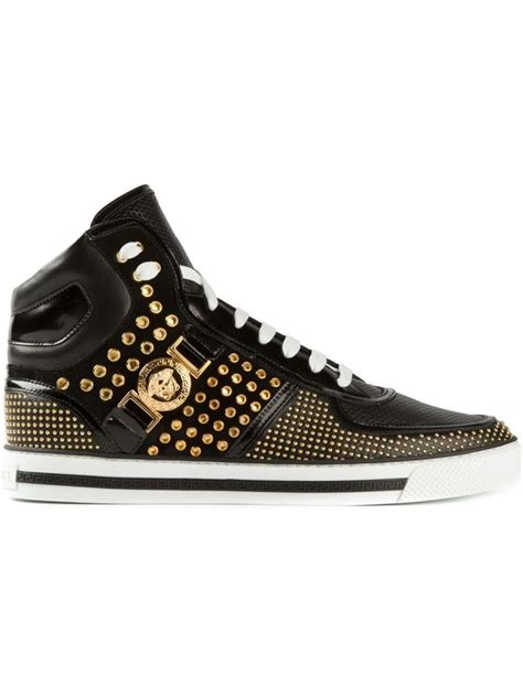 versace studded lace up hi top sneaker|Versace hi tops.